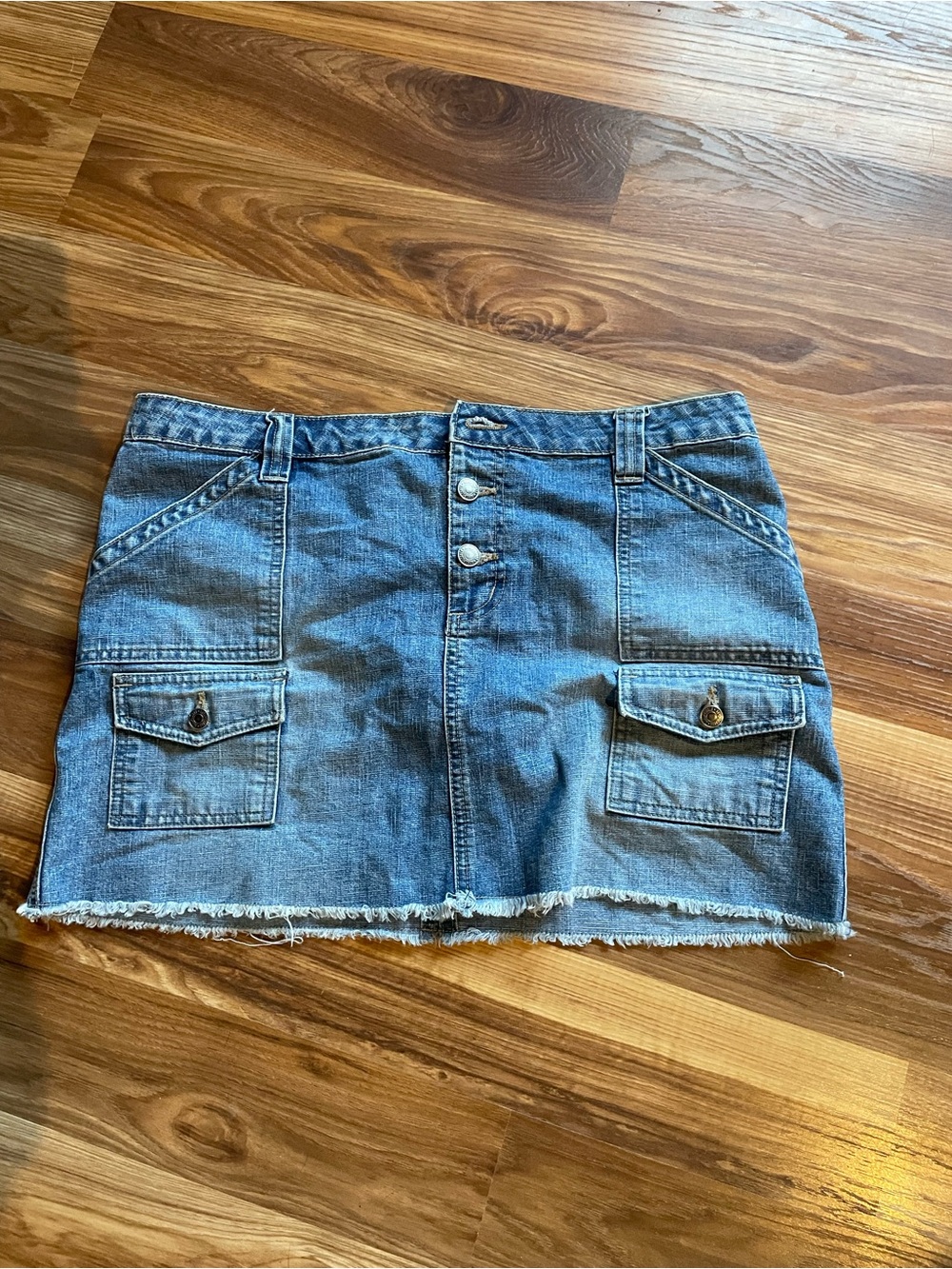 Aeropostale Light Blue Denim Cargo Mini Skirt